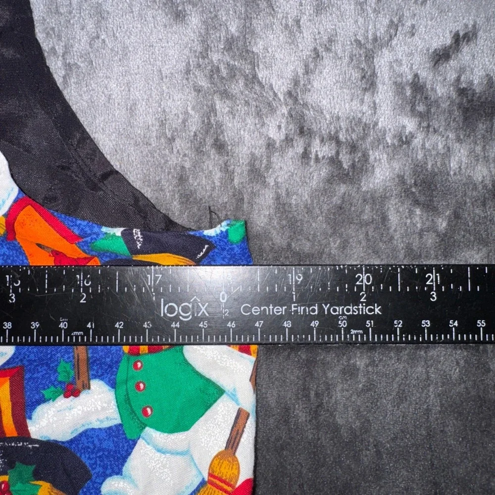 Vintage Christmas Snowman Penguin Holiday Vest Blue Multicolor Mens Large XL